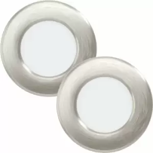 Image of Loops - 2 pack Wall / Ceiling Flush Downlight Satin Nickel Steel 2.7W Built in led