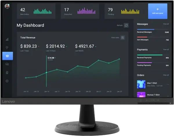 Image of Lenovo D24-40 23.8" 67A2KAC6EU Full HD LED Monitor