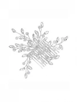 Image of Jon Richard Thea Crystal Beaded Spray Comb - Silver, One Colour, Women