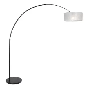 Image of Sparkled Light Arc Floor Lamp Black Matt