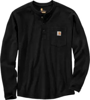 Image of Carhartt Henley Pocket Thermal Longsleeve Shirt, black, Size L, black, Size L