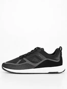 Image of BOSS Titanium Tech Knit Runner Trainers - Black, Size 11, Men