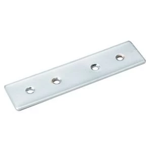 Image of BQ Chrome effect Steel Door fixing L100mm Pack of 2