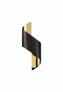 Image of Wall Lamp Small, 1 x 8W LED, 3000K, 640lm,Sand Black, Gold, 3yrs Warranty