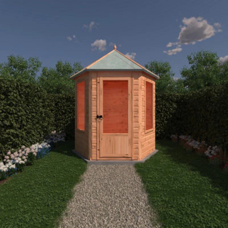 Image of Shire Keswick Hexagon Summerhouse 7X6 With 2 Opening Windows