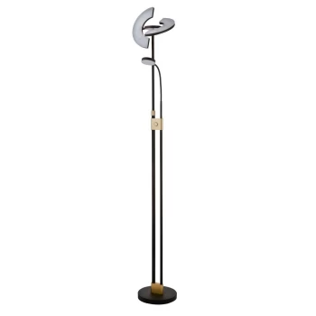 Image of Led Mother & Child Floor Lamp Matt Black & Satin Brass