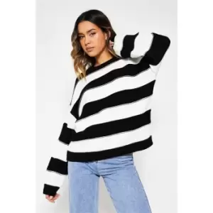 Image of I Saw It First Oversized Stripe Jumper - Black