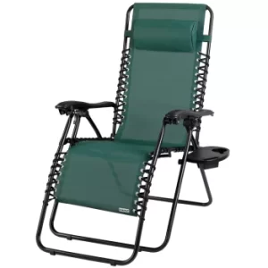 Image of Sun Lounger Green High Back Reclining