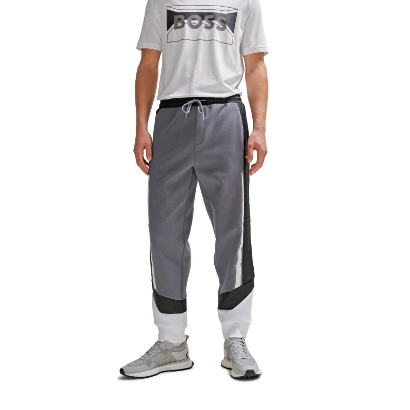 Image of Boss Mens Hadikon Closed Hem Jersey Joggers Medium Grey male S