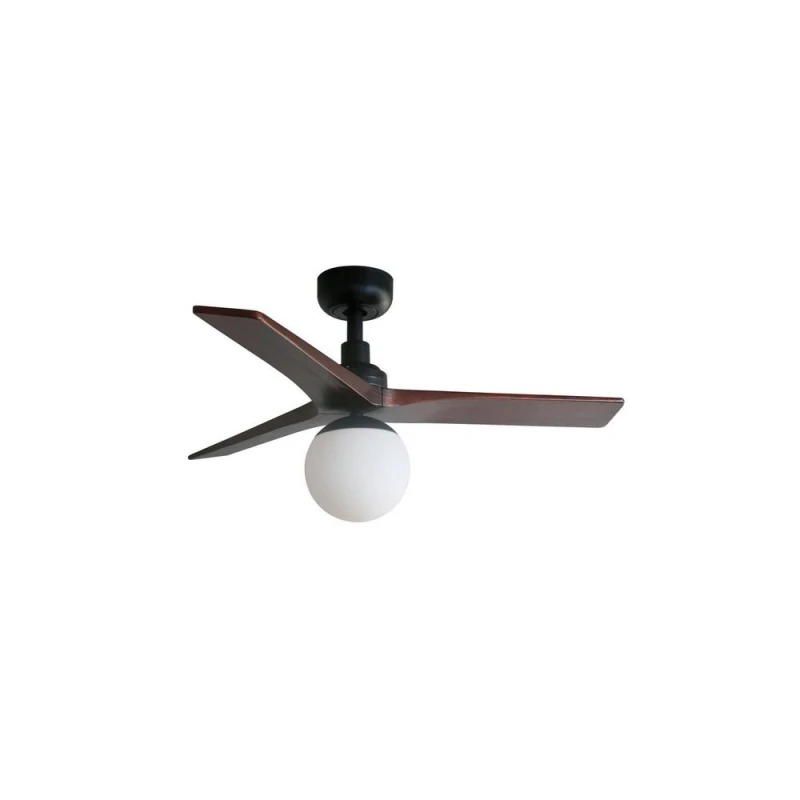 Image of Klim Small Black, Walnut Ceiling Fan DC E27 6 Speed