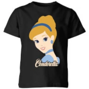 Image of Disney Princess Colour Silhouette Cinderella Kids T-Shirt - Black - 3-4 Years