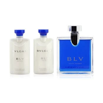 Image of Bvlgari BLV Pour Homme Gift Set 100ml Eau de Toilette + 2 x 75ml Aftershave Balm + Toiletry Bag