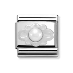 Image of Nomination Classic Silver White Pearl Lace Charm