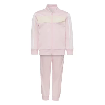 Image of adidas Essentials 3-Stripes Shiny Tracksuit Kids - Clear Pink / Wonder White / Wh