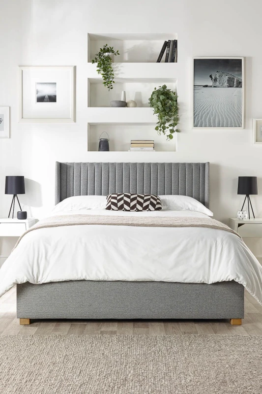 Image of Catherine Lansfield Cl Soho Small Double Twill End Lift Ottoman Bed - Grey