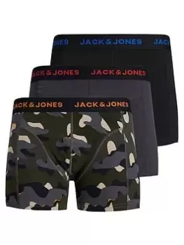 Image of Jack & Jones Junior Boys Camo 3 Pack Trunks - Rosin, Rosin, Size Age: 10 Years