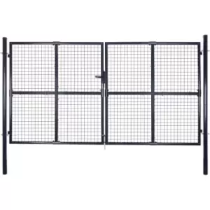 Image of Mesh Garden Gate Galvanised Steel 289x175cm Grey Vidaxl Grey