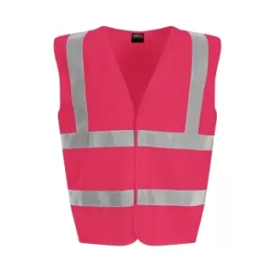 Image of PRO RTX High Visibility Childrens/Kids Waistcoat (S) (Pink)