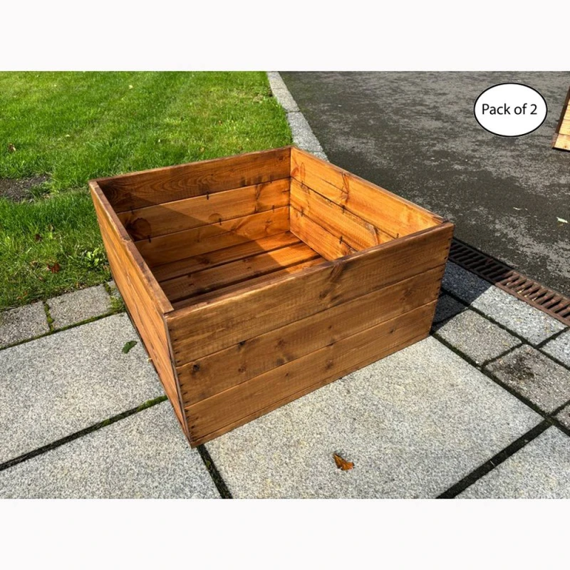 Image of Charles Taylor Multi Pack of 2 - Country Kitchen Large Raised Bed Planter in Light Brown Light Brown Unisex