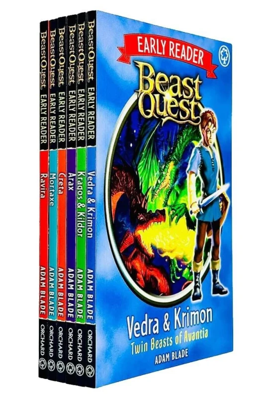 Image of Beast Quest Early Reader 6 Book Set Adam Blade Ravira Mortaxe Creta For Young Readers Adam Blade Books