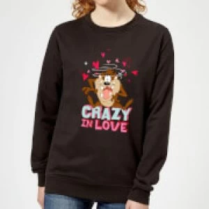 Image of Looney Tunes Crazy In Love Taz Womens Sweatshirt - Black