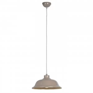 Image of 1 Light Dome Ceiling Pendant White, Grey, E27