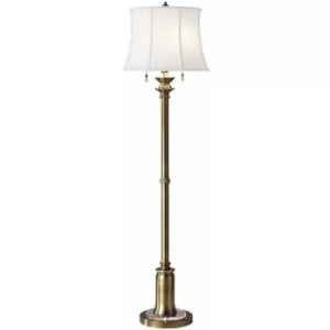 Image of Stateroom floor lamp, brass, with lampshade