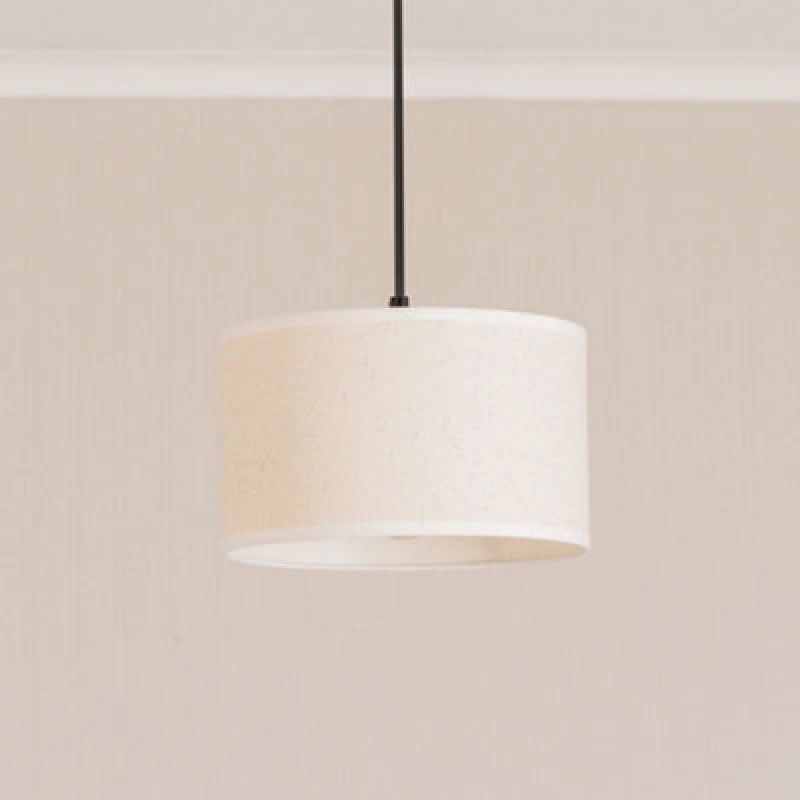 Image of ValueLights Eva Natural Linen Fabric Ceiling Floor Table Small Drum Lamp Shade White
