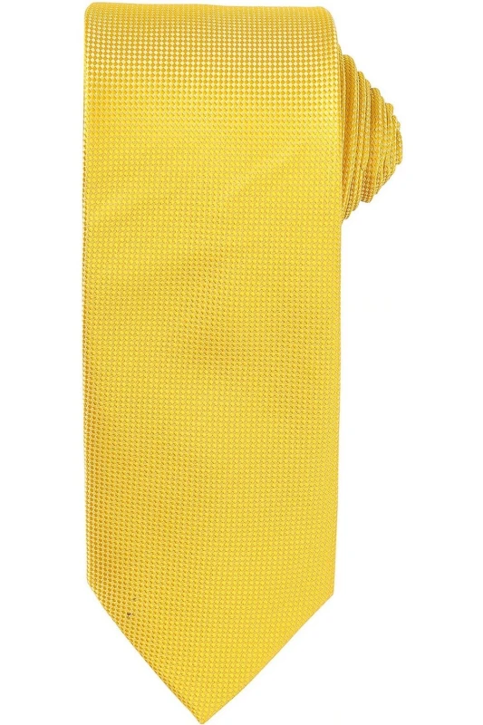 Image of Premier Premier Micro Waffle Tie in Yellow Yellow One Size Unisex 5063425960088