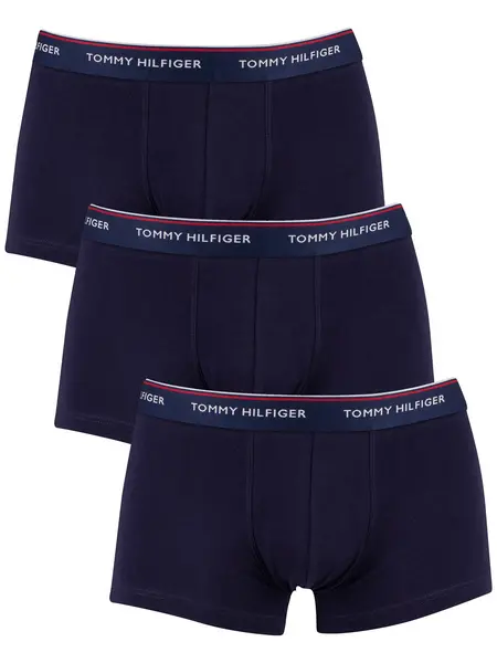 Image of Tommy Hilfiger 3 Pack Premium Essentials Low Rise Trunks Peacoat S