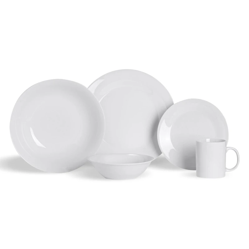 Image of Argon Tableware 30 Piece Classic White Dinner Set White
