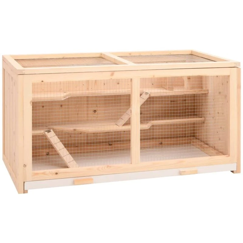 Image of VIDAXL Hamster Cage 104x52x54cm Solid Wood Fir vidaXL 8720845956301