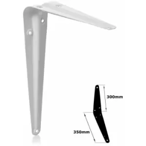 Image of Shelf Brackets White London Pattern Metal For Shelving Constructions - Size 300x350mm - Pack of 15