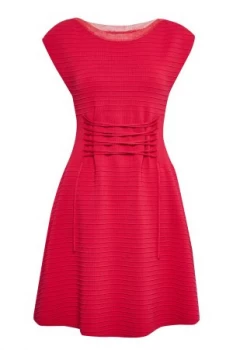 Image of French Connection Katie Crepe Knit Tie Front Dress Red