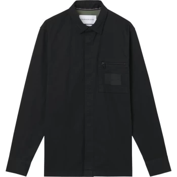 Image of Calvin Klein Jeans Twill Regular Overshirt - Black BEH