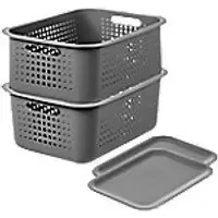 Image of SmartStore Storage Basket Plastic Grey 28 (W) x 37 (D) x 18 (H) cm 31867853184785