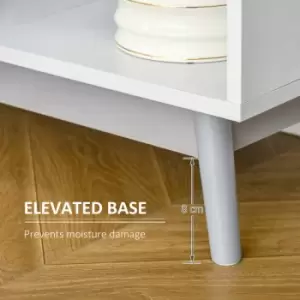 Image of Bookcase, Display Cabinet with 6 Storage Cubes for Living Room Grey - Homcom