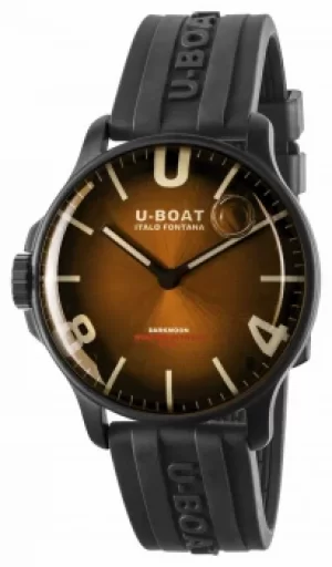 Image of U-Boat Darkmoon 44mm Elegant Brown IPB/ Rubber Strap 8699 Watch