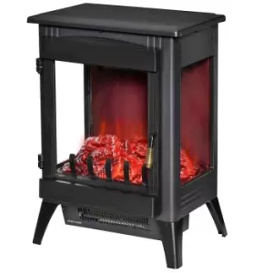 Image of Etna 2kW Freestanding Electric Fireplace Stove with LED Flame Effect - Black