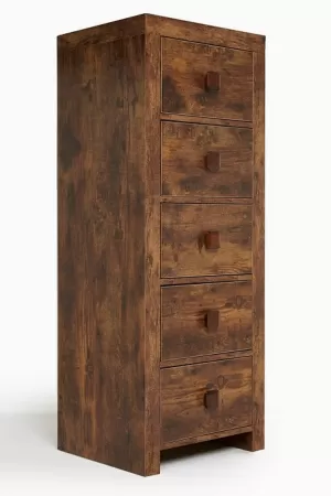 Image of Mango Wood-Effect Tall Cabinet