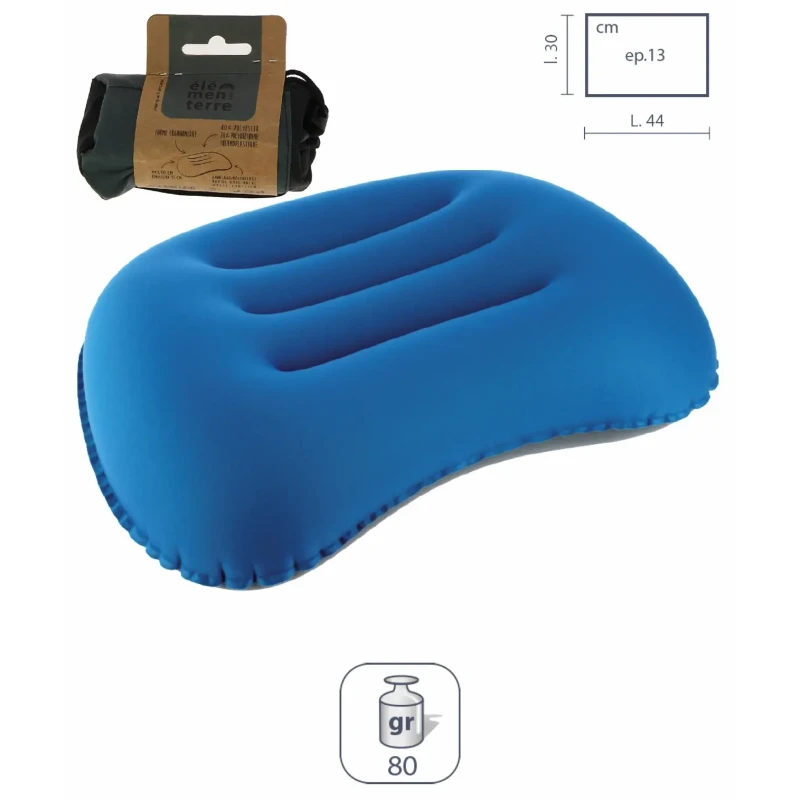 Image of Inflatable pillow Elementerre Okaro Bleu Unisex 44x30x13 cm
