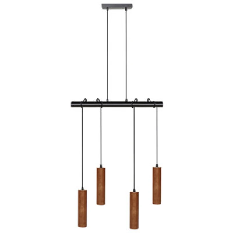 Image of Beliani Pendant Lamp Tutaki Oak Wood Black