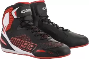 Image of Alpinestars MM93 Austin Knitted Riding Motorcycle Shoes, black-white-red, Size 45 46, black-white-red, Size 45 46