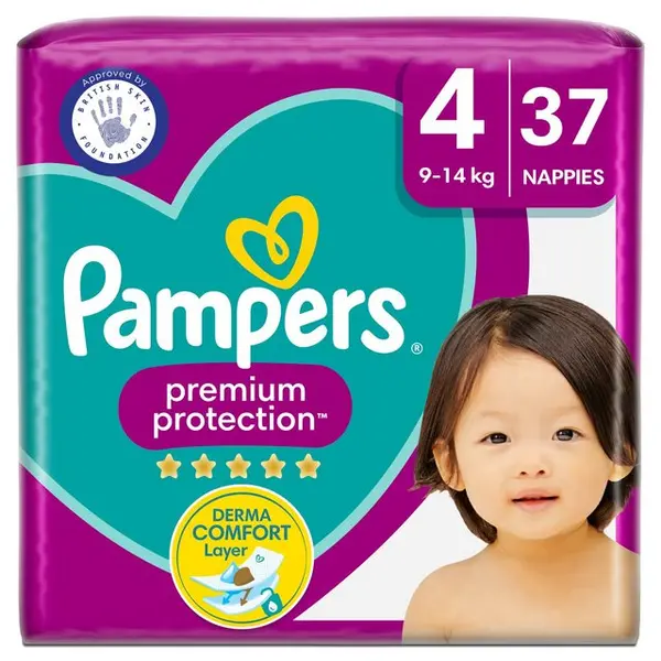 Image of Pampers Premium Protection Size 4 37 Nappies