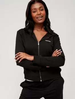 Image of Calvin Klein New Modern Cotton Full Zip Hoodie - Black Size M Women