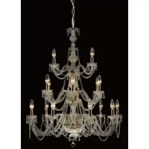 Image of Impex Modra Crystal Gold 18 Arm Chandelier