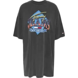 Image of Tommy Jeans Vintage Graphic T Shirt Dress - Black