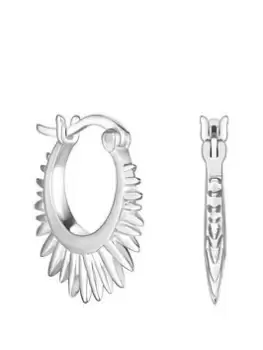Image of Simply Silver Sterling Silver 925 Polished Starburst Hoop Earrings