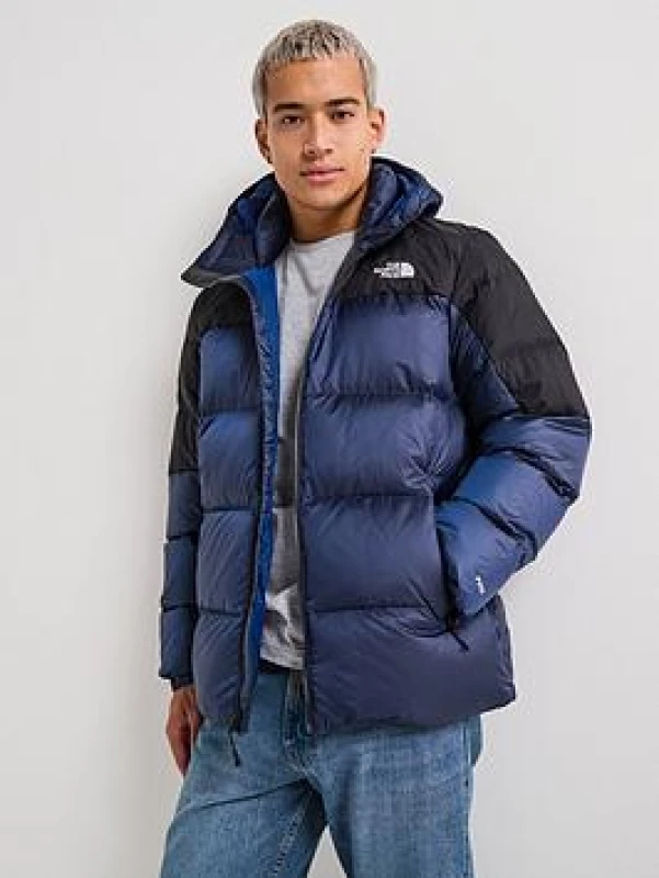 Image of The North Face Diablo Down Quilted Padded Jacket with Hood Navy Blue Men XXL