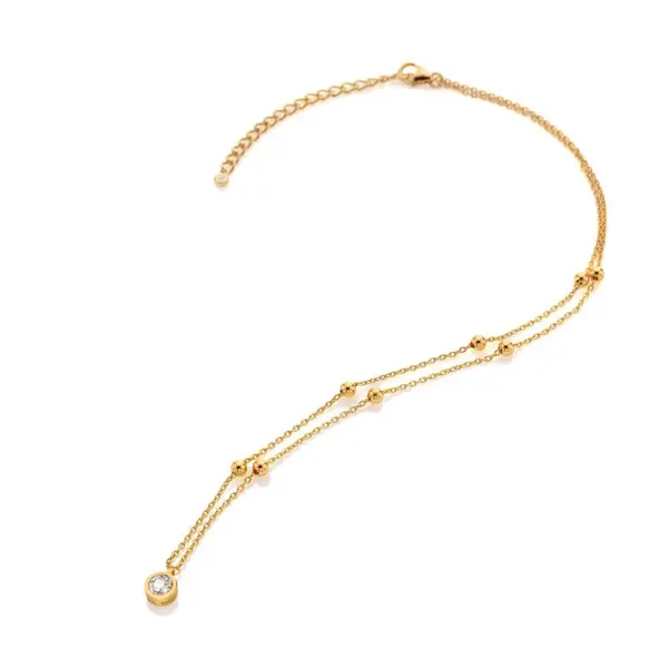 Image of Hot Diamonds x Gemstones 18ct Gold Plated Sterling Silver Droplet Neck